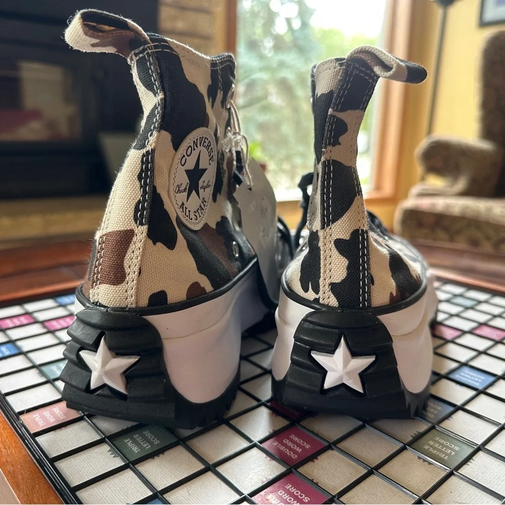 Converse Brown and Black High-Top Sneakers camo fly run - Picture 3 of 8